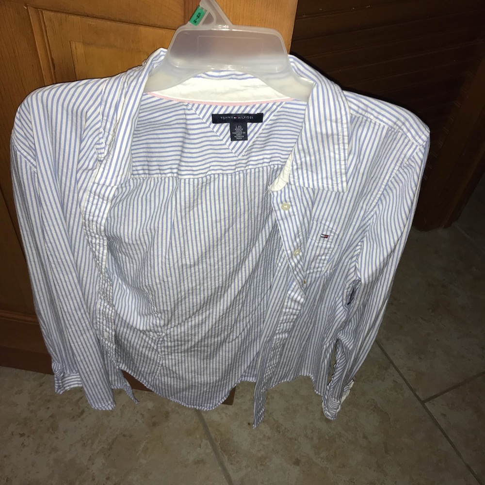 Tommy Hilfiger Blue Stripe Button Down